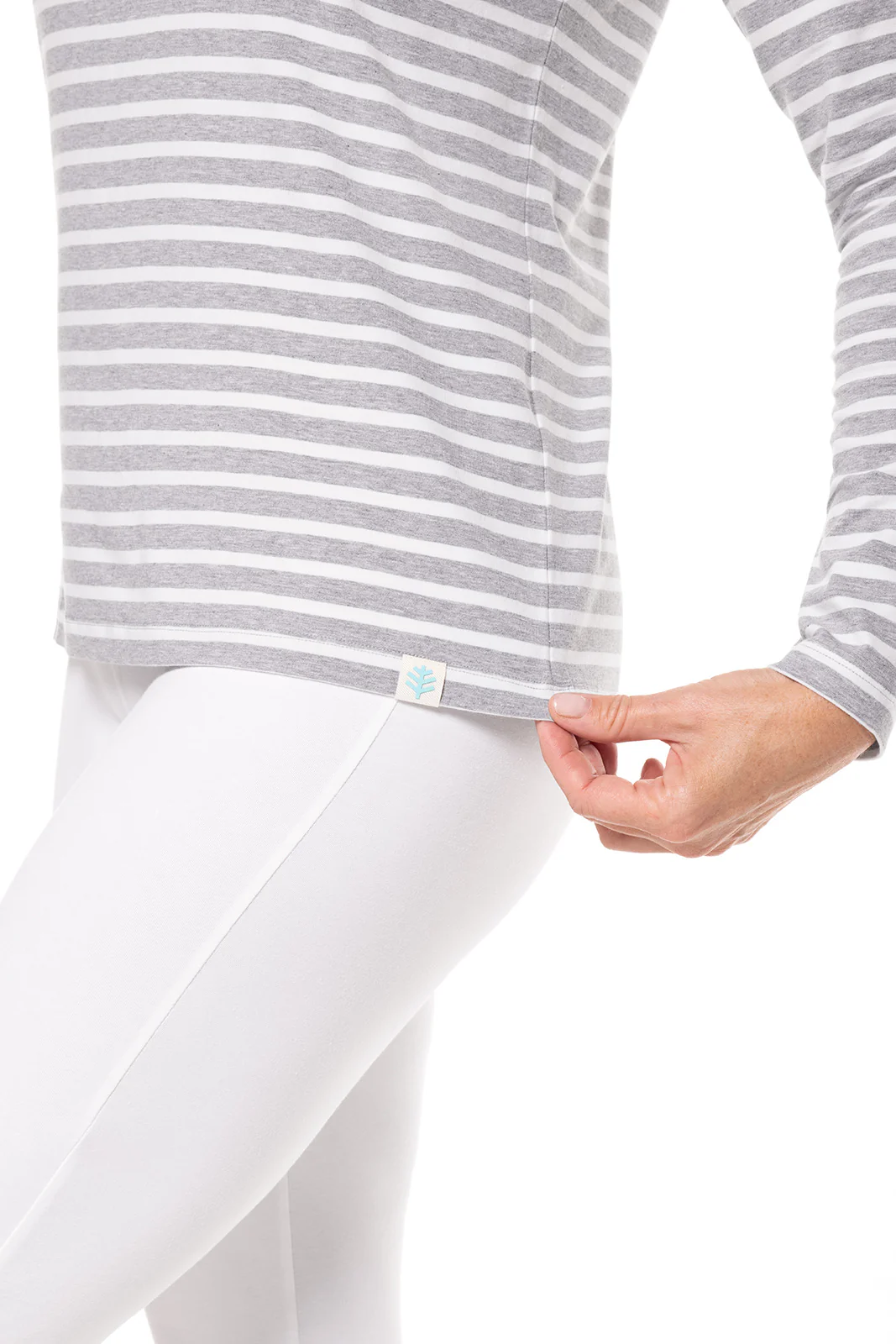 Women's Morada Everyday Long Sleeve T-Shirt | Grey/White Stripe - Image 3