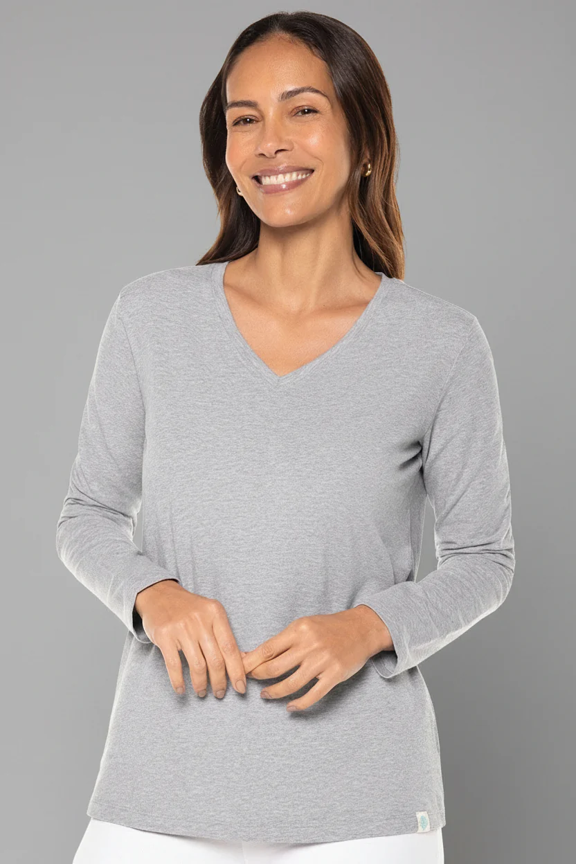 Women's Morada Everyday Long Sleeve V-Neck T-Shirt | Regular Parent - Image 6
