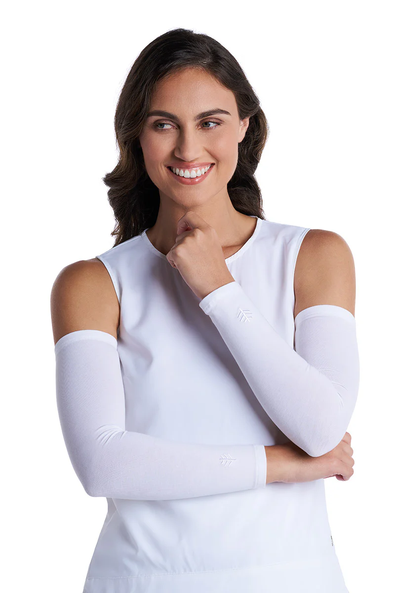 Women's Navagio Arm Sleeves | White - Image 3