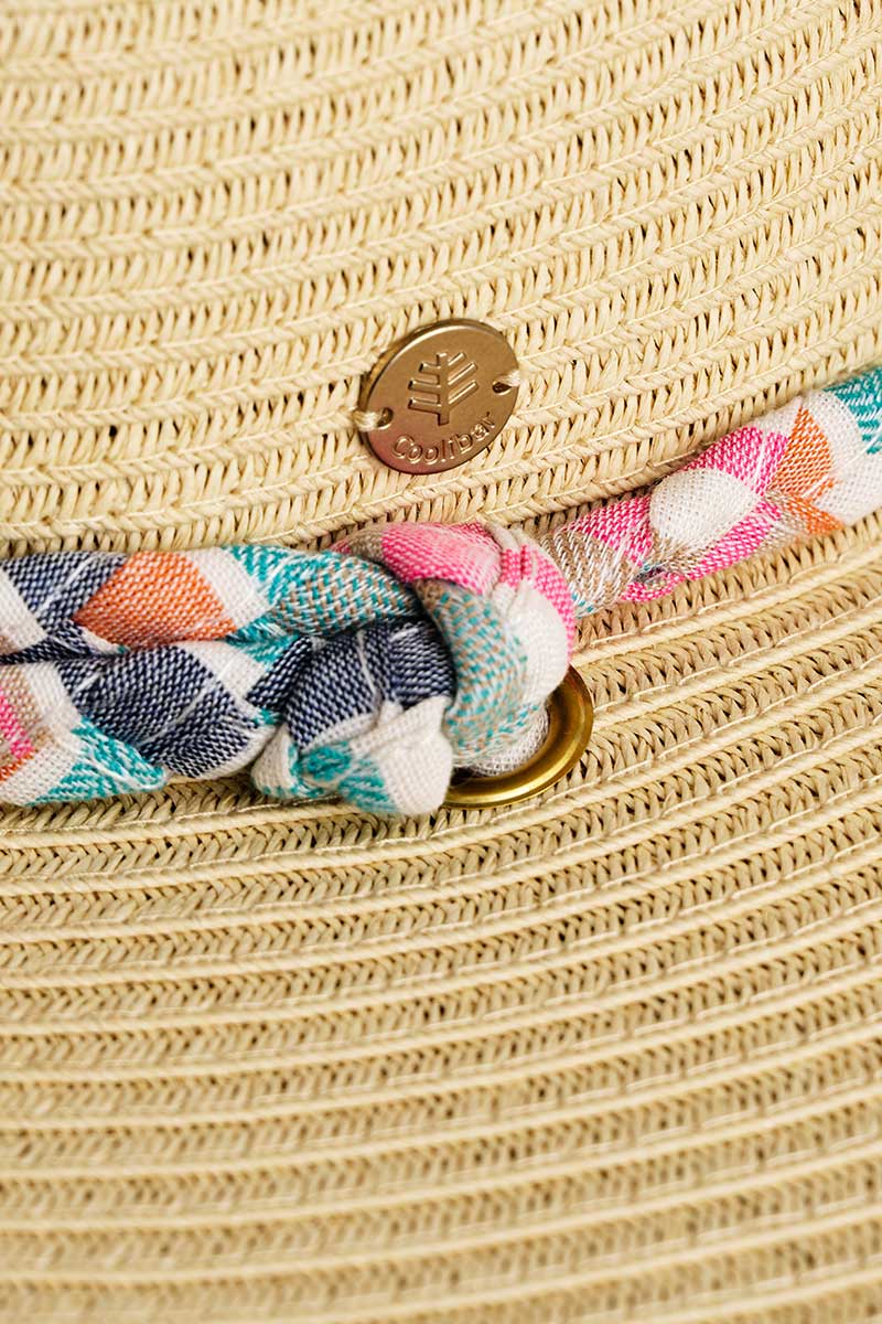 Women's Palm Coast Large Brim Floppy Sun Hat | Natural Stripe - Image 10