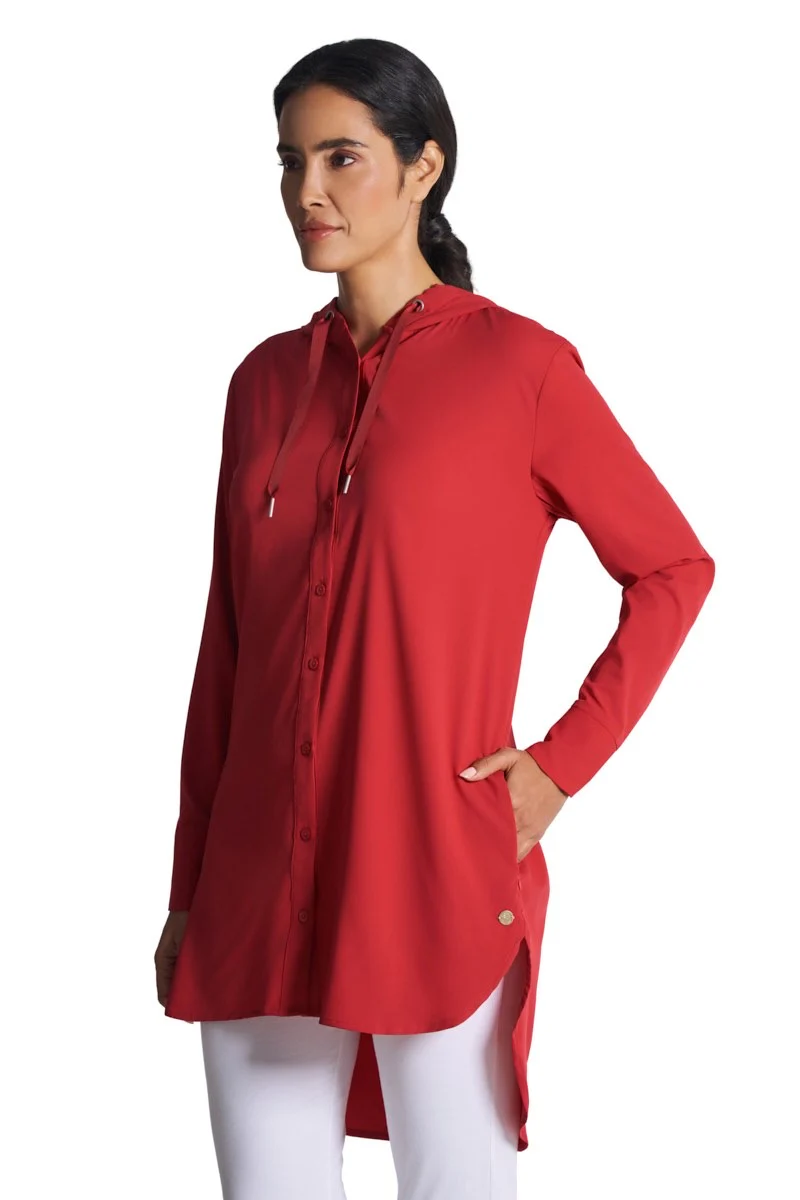 Women's Palma Aire Beach Long Sleeve Shirt | Cherry - Image 5