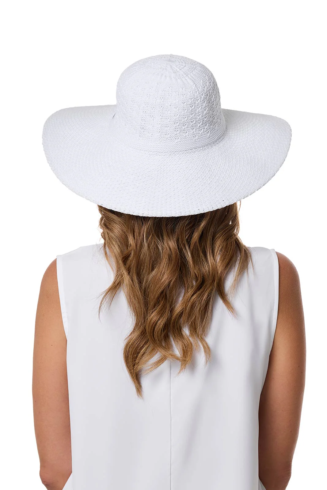 Perla Packable Wide Brim Hat | White - Image 4