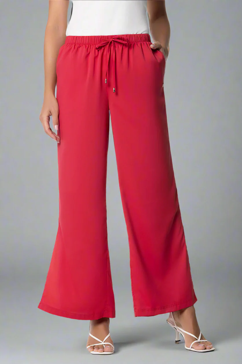 Women's Petra Wide Leg Pant | Cherry - Image 2