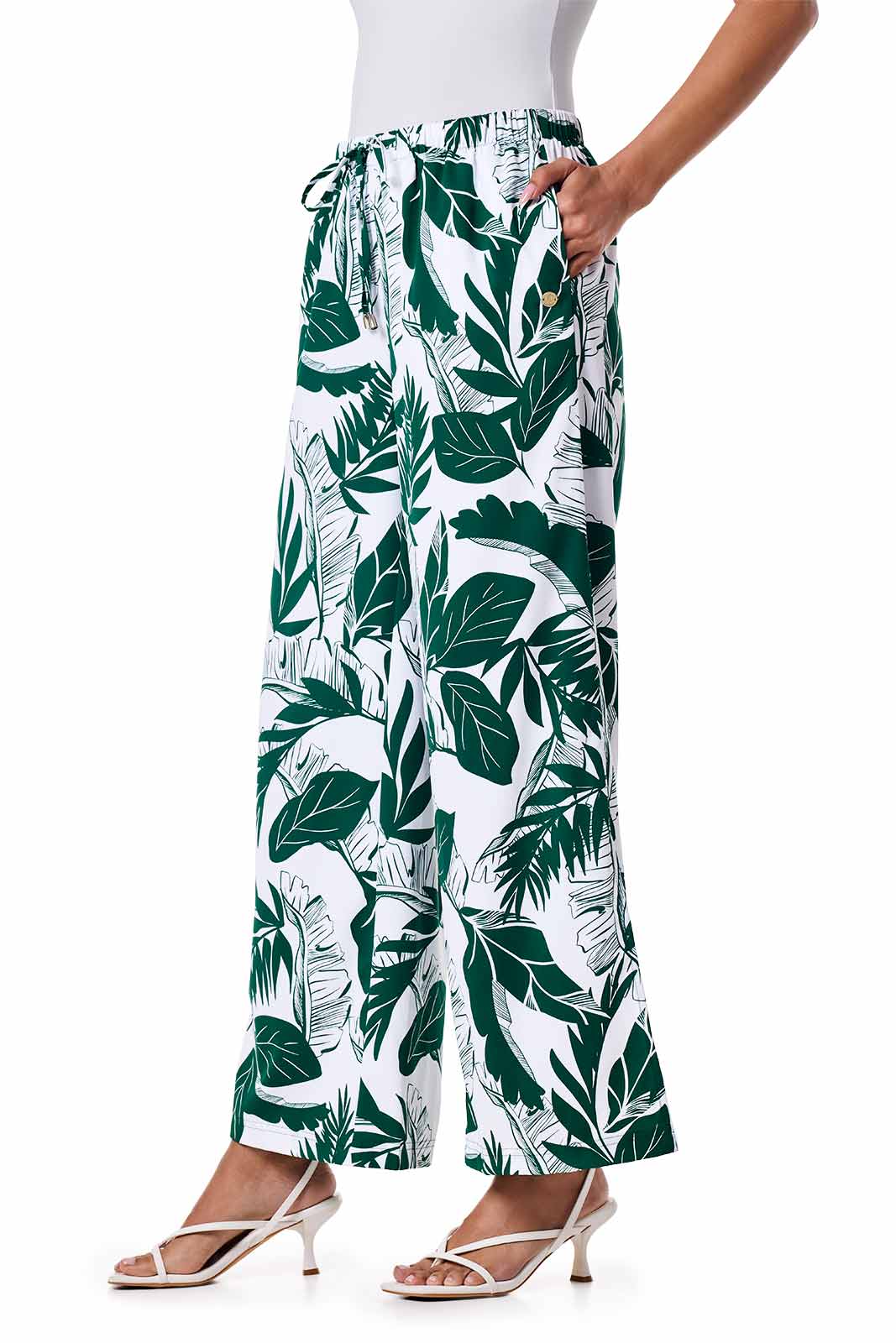 Women's Petra Wide Leg Pant | Eden Green Palm Paradise - Image 4