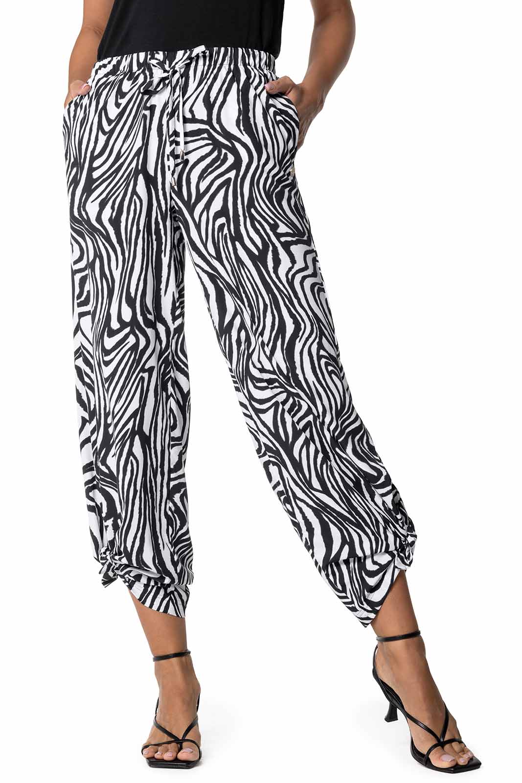 Women's Petra Wide Leg Pant | Black/White Running Zebra - Image 4