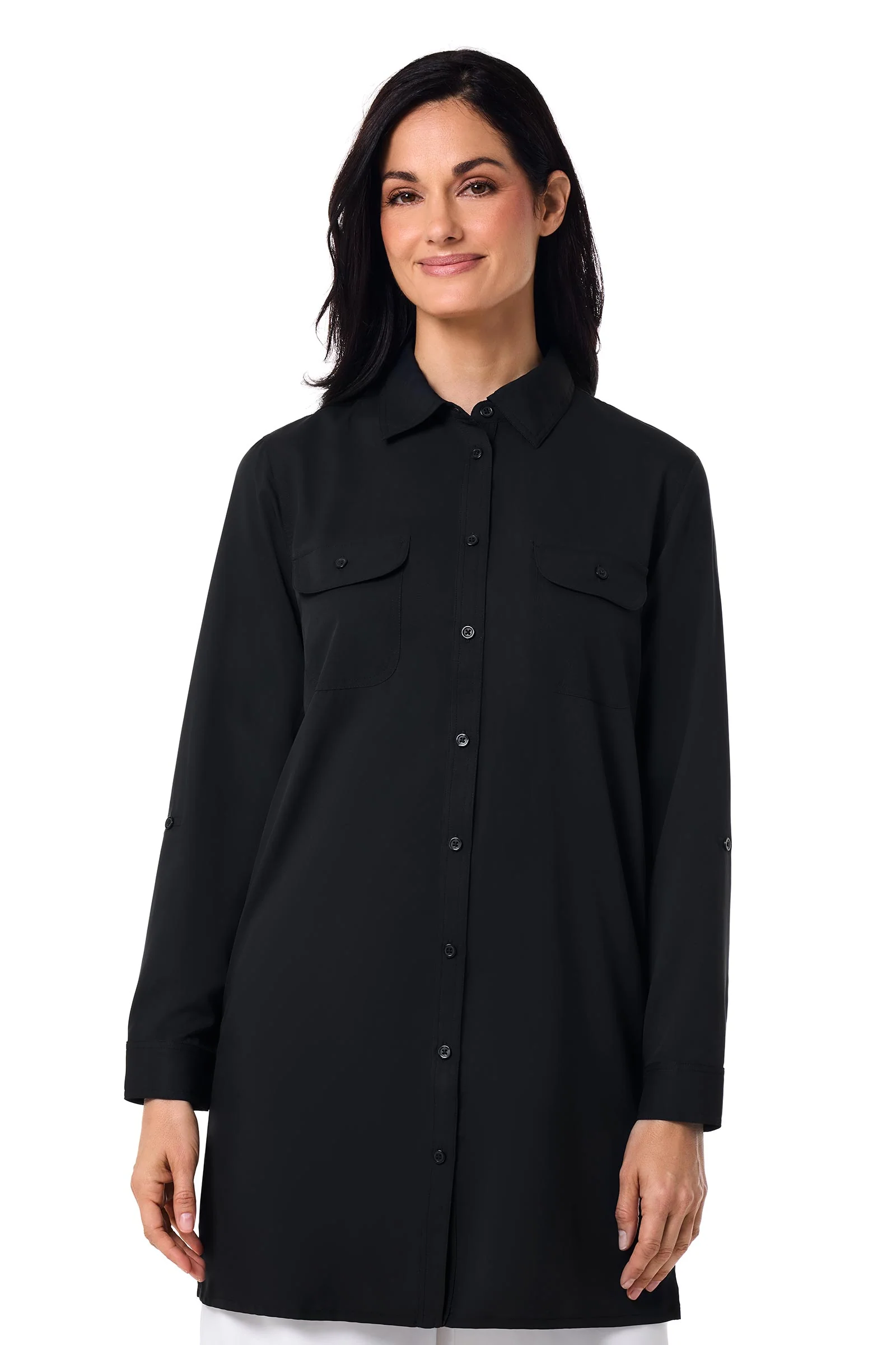 Women's Santorini Tunic Shirt | Black - Image 2