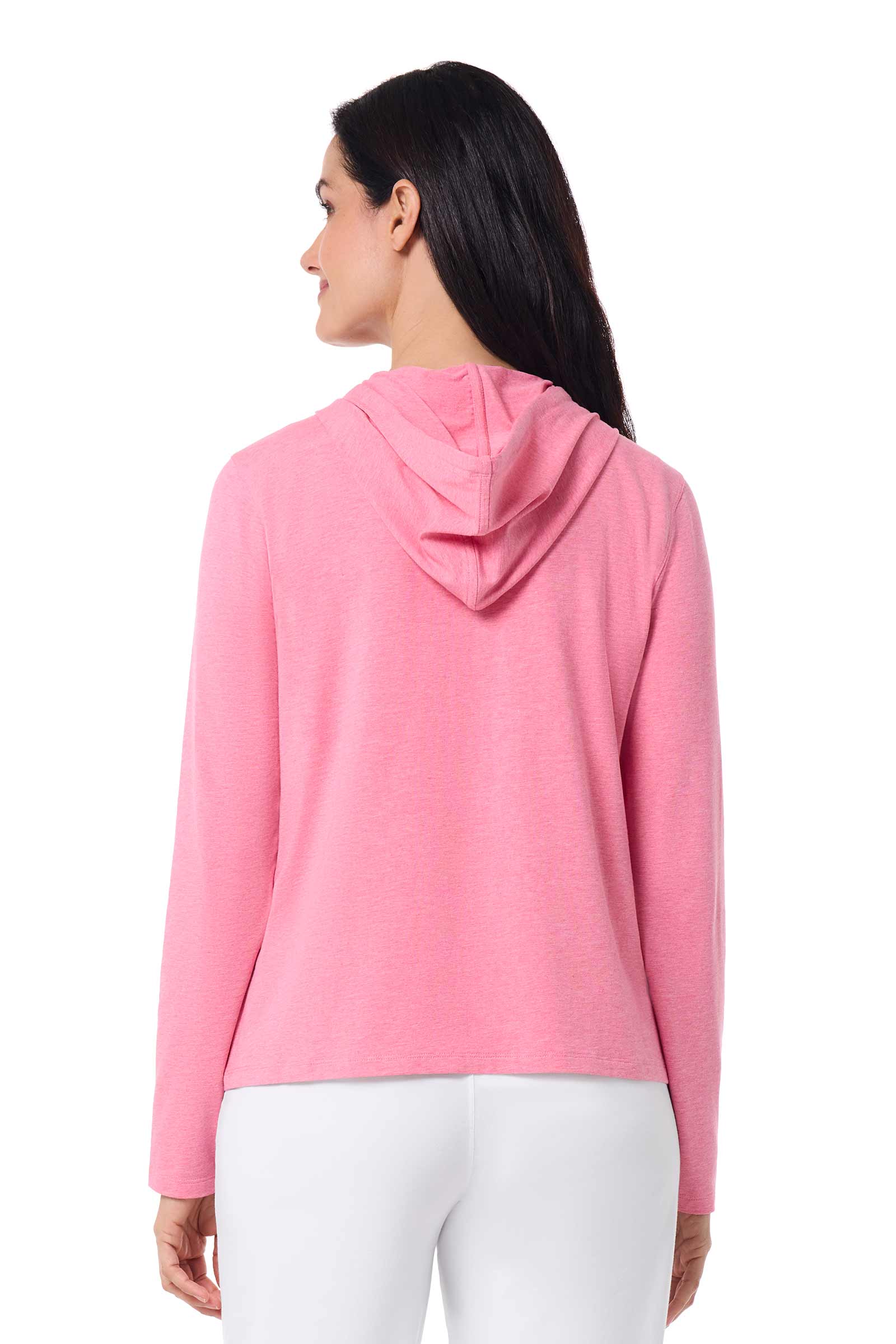 Women's Seaside Zip-Up Hoodie | Flamingo Pink Heather - Image 4