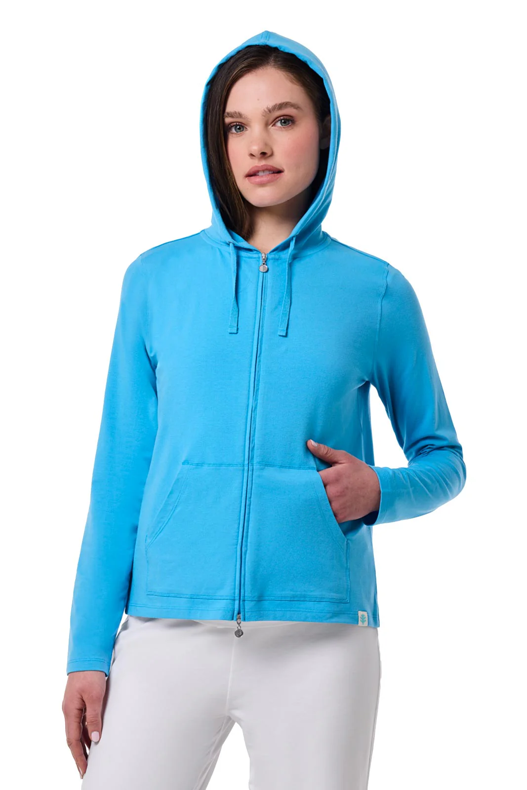 Women's Seaside Zip-Up Hoodie | Malibu Blue - Image 7
