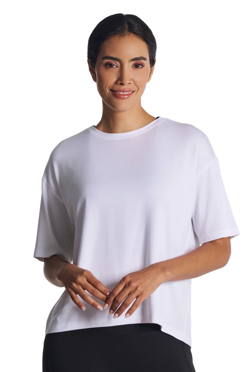 Women's Studio Yoga Short Sleeve T-Shirt | White - Image 6