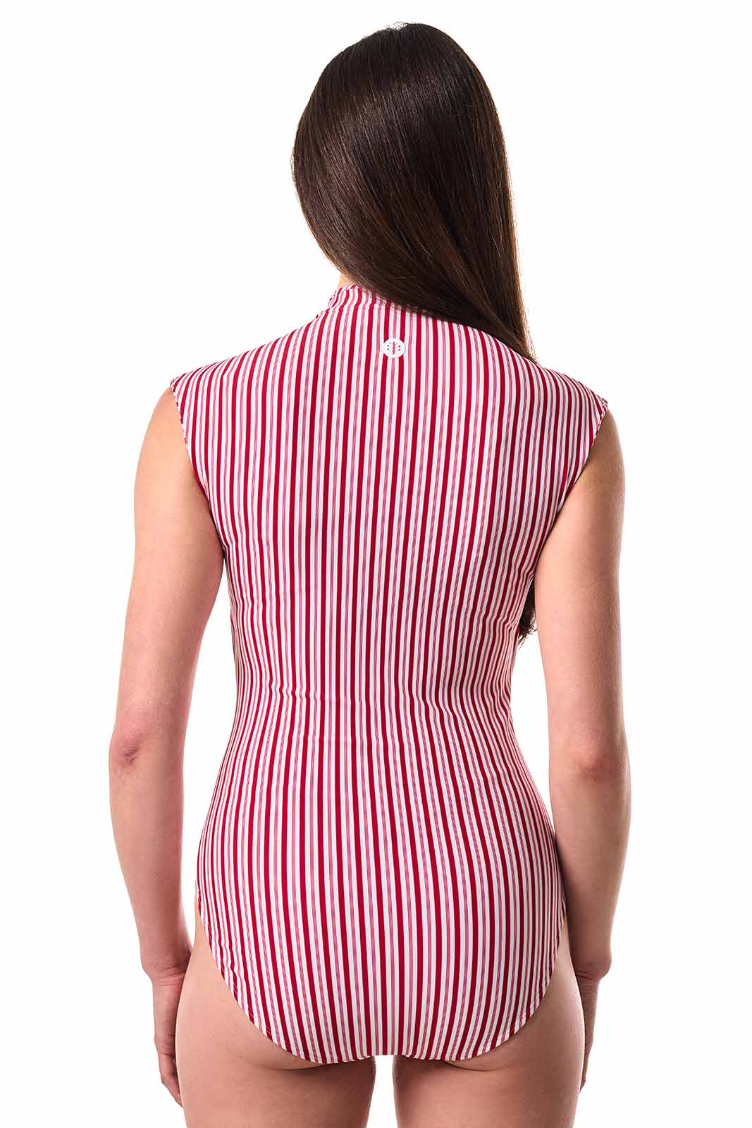 Women's Sweetwater Cap Sleeve Swimsuit | Cherry Stripe - Image 4