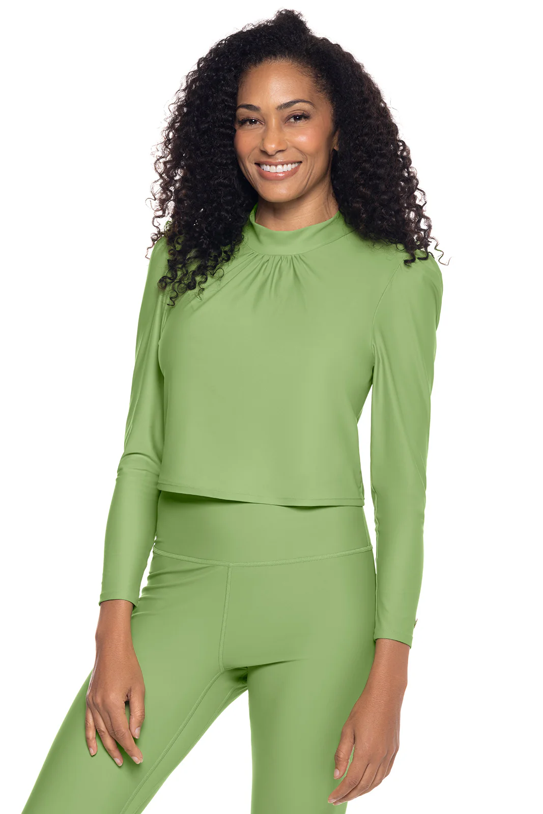 Women's Toscana Puff Sleeve Swim Top | Soft Fern - Image 3