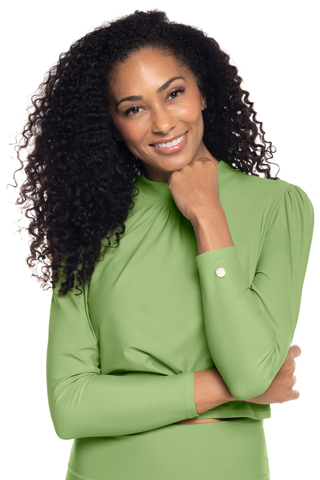 Women's Toscana Puff Sleeve Swim Top | Soft Fern - Image 5