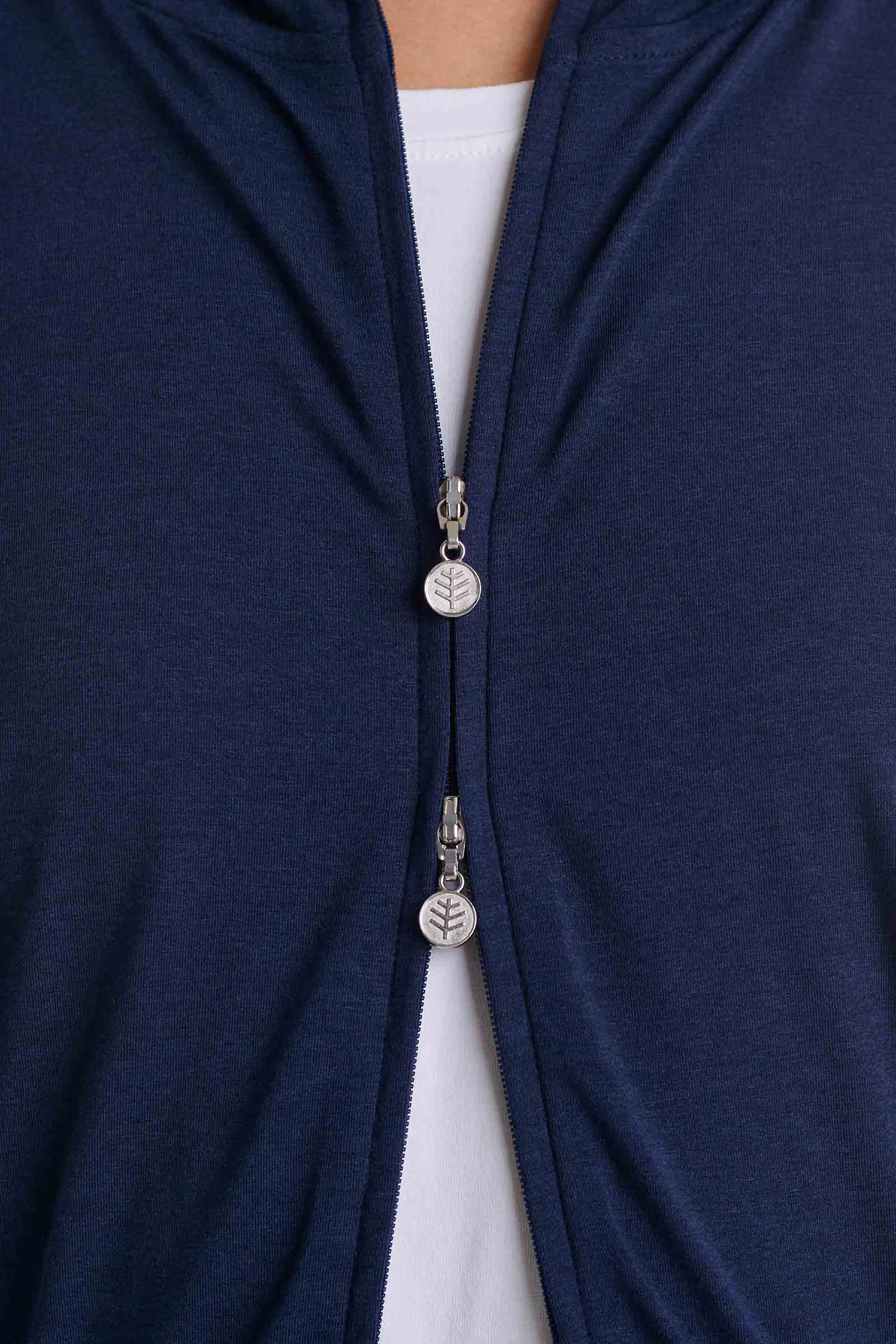 Women's Waterfront Hoodie with Adjustable Waist | Navy - Image 11