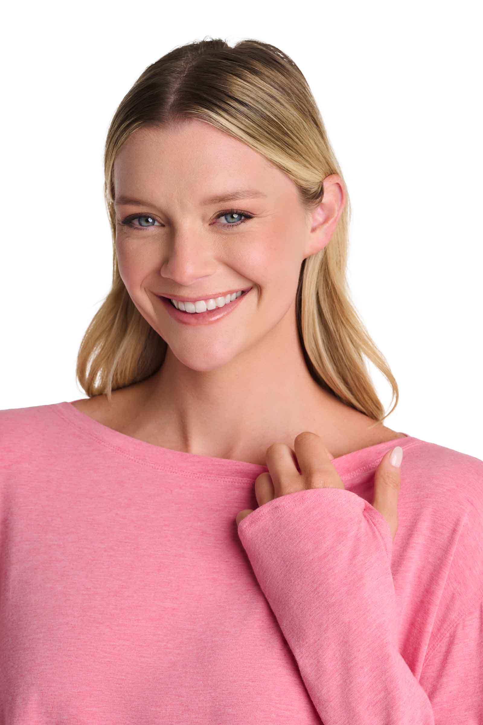 Women's West Palm Drape Long Sleeve T-Shirt | Flamingo Pink Heather - Image 7