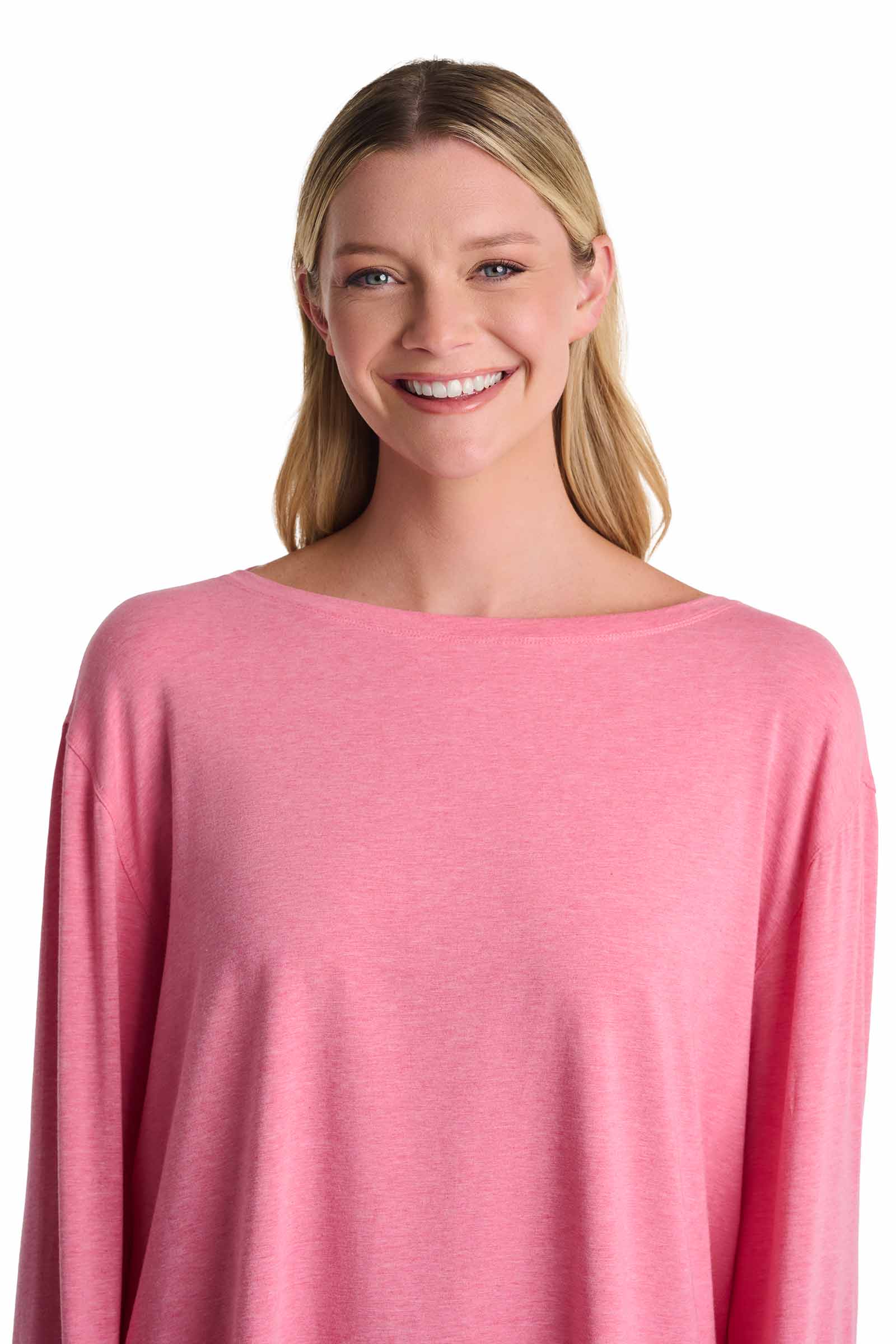 Women's West Palm Drape Long Sleeve T-Shirt | Flamingo Pink Heather - Image 8