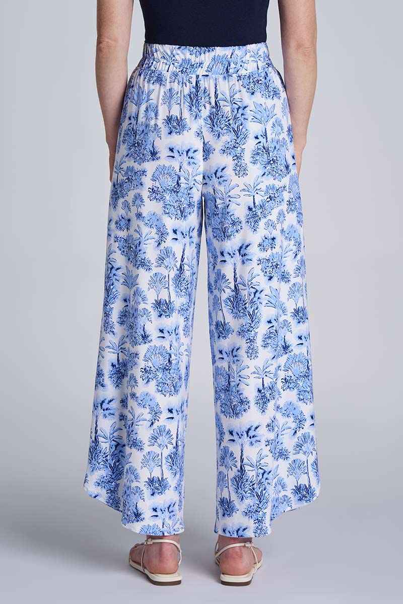 Women's Lynsu Wide Leg Pants with Overlap Detail | Periwinkle Isla Bonita - Image 2
